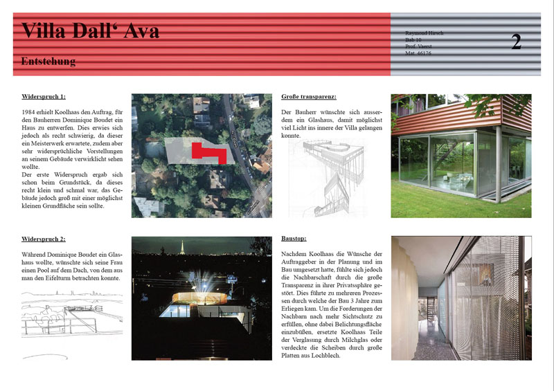 Rem Koolhaas Villa Dall' Ava Raymond Hirsch • Prof. Vaerst